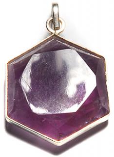 Anhänger Sternform silbergefasst, Amethyst,  2 x 2,5 cm